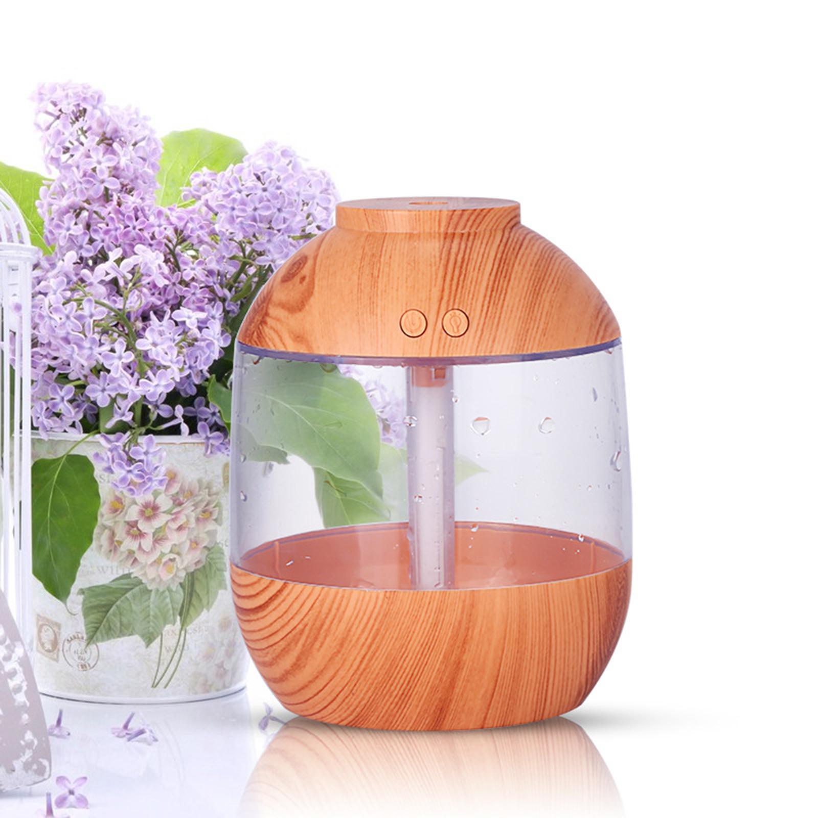 Wood Grain Air Humidifier Night Lamp Desk Purifier for Home Office Car