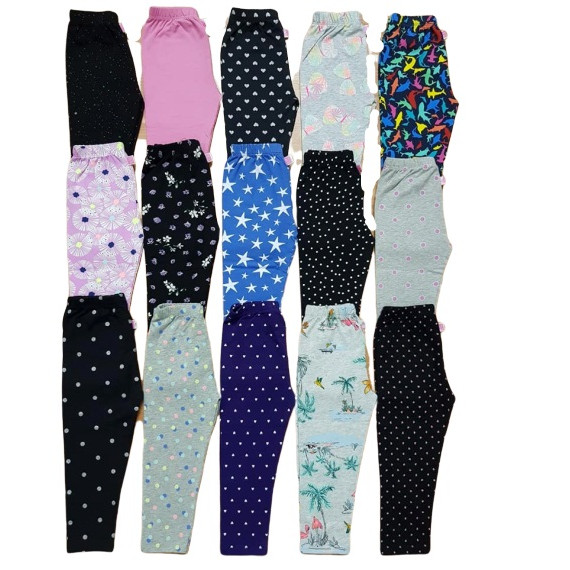 Quần Thun Legging Dài Bé Gái Vải  Mịn Đẹp Dày Dặn Từ 5Kg-45Kg MD21 - SET 2 CÁI- Màu Ngẫu Nhiên