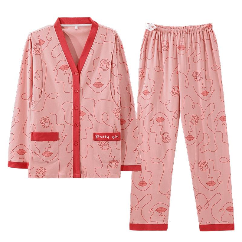 7585 - Bộ Pijama dài tay mẹ cho con bú, thiết kế ưu việt có xẻ khe cho bé bú rất tiện lợi, lịch sự cho mẹ, size M-2XL