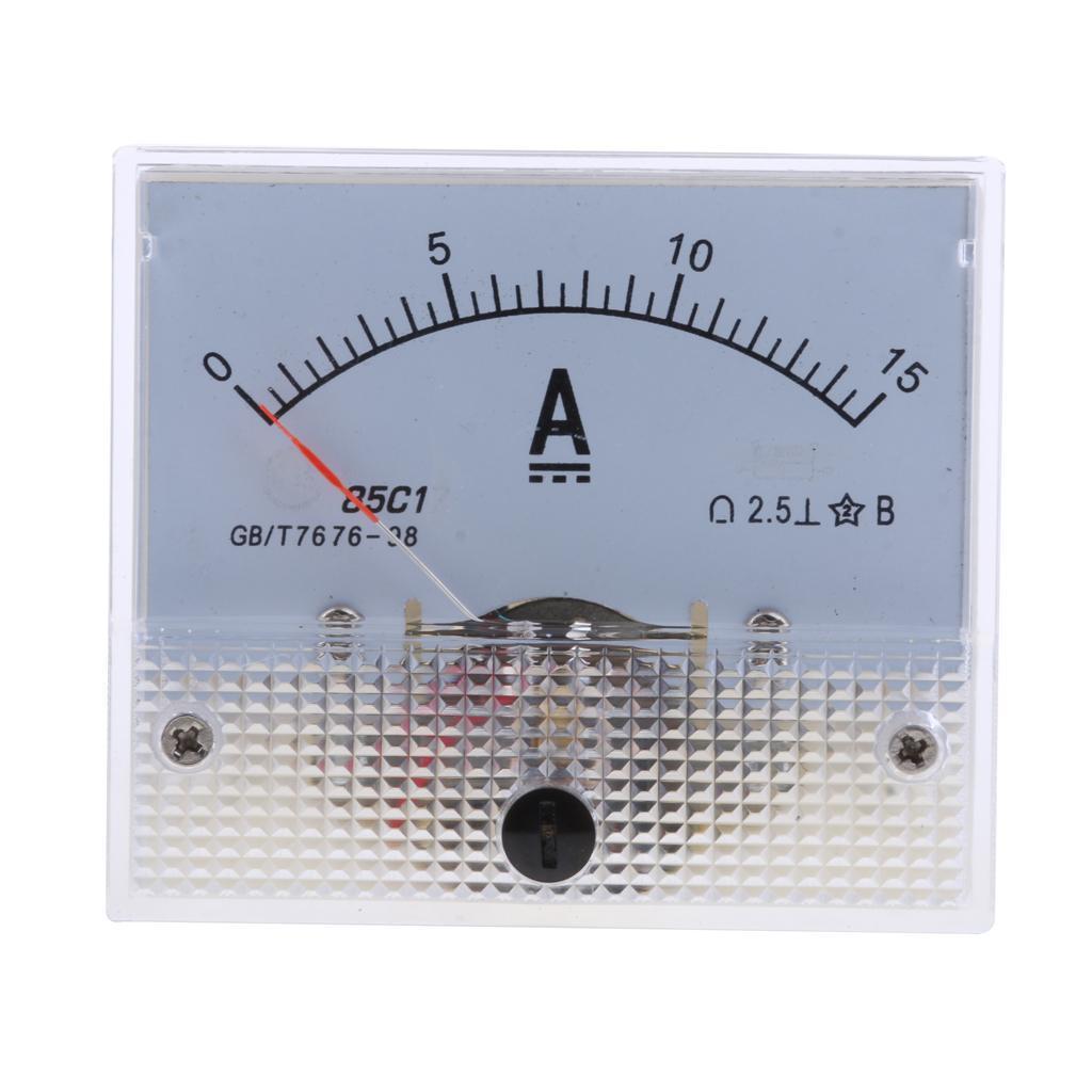 2x DC Ammeter Analog Panel Meter Amp Meter Current Pointer 0-15A 0-20V