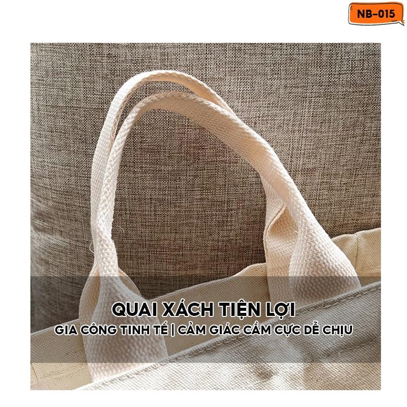 Túi Tote Phong Cách Retro In Chữ Có Quai Xách Kích Cỡ Nhỏ Nhiều Màu NB-015