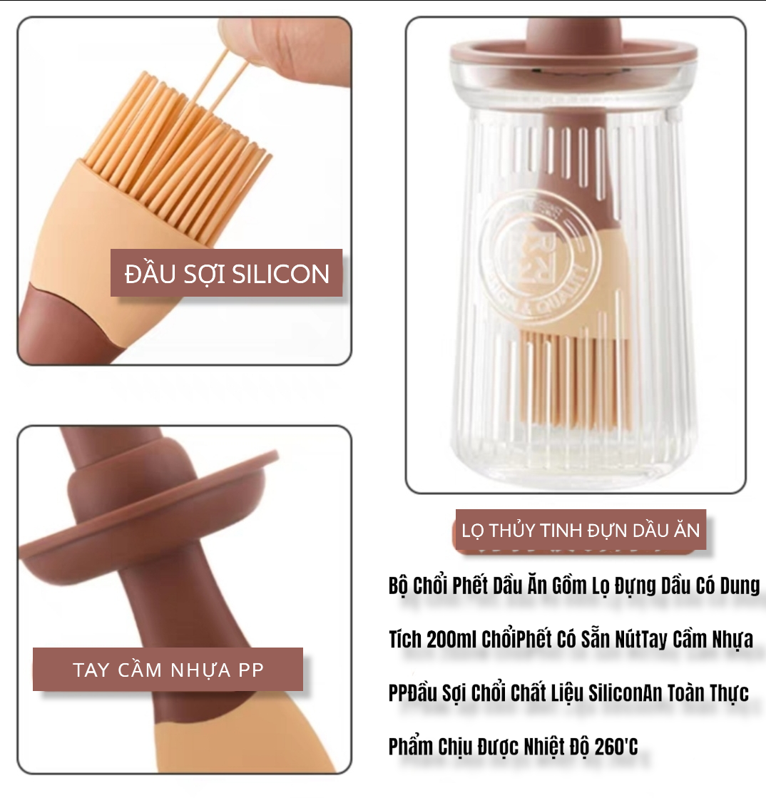 Bộ Chổi quét đồ dầu ăn, đồ nướng 2 in 1 Dành cho Nhà Hàng Nhà bếp Quán Ăn