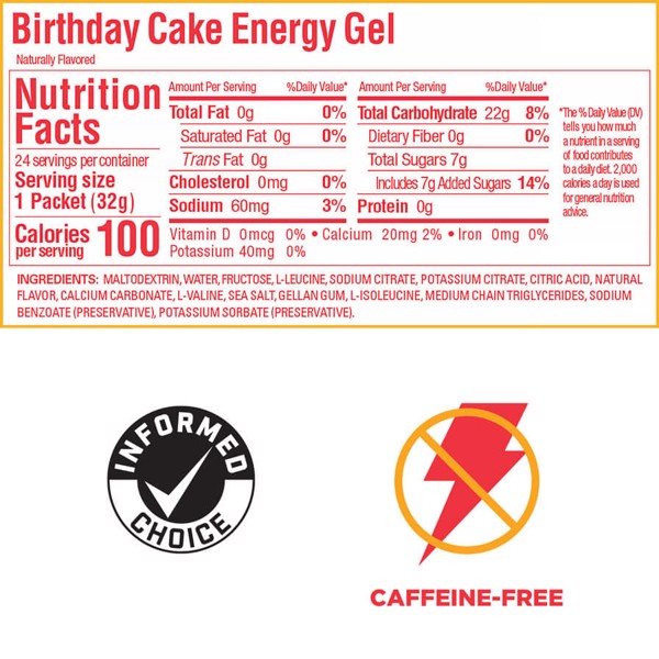 GU Energy Gel Năng Lượng Chạy Bộ Vị Birthday Cake - Combo 6 Gói