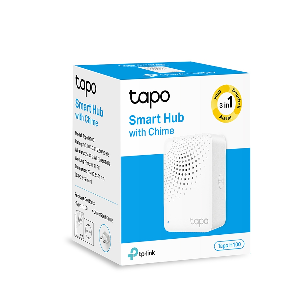 Hub thông minh TP-Link Tapo H100 | Có chuông báo | Chuông cửa thông minh | Kết nối tối đa 64 thiết bị | Bảo hành 2 năm