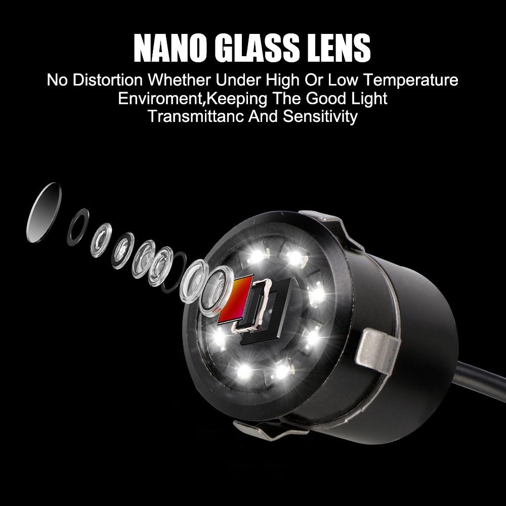 Camera chiếu hậu 8 bóng LED 170 độ cho xe hơi