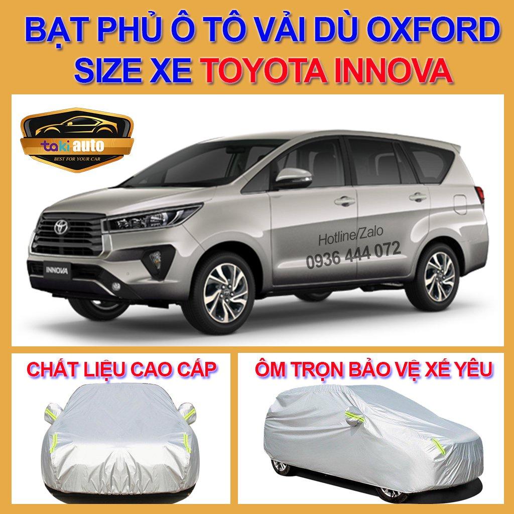 Bạt trùm xe ô tô 7 chỗ innova vải dù oxford cao cấp , áo bạt phủ trùm che kín che nắng, che mưa