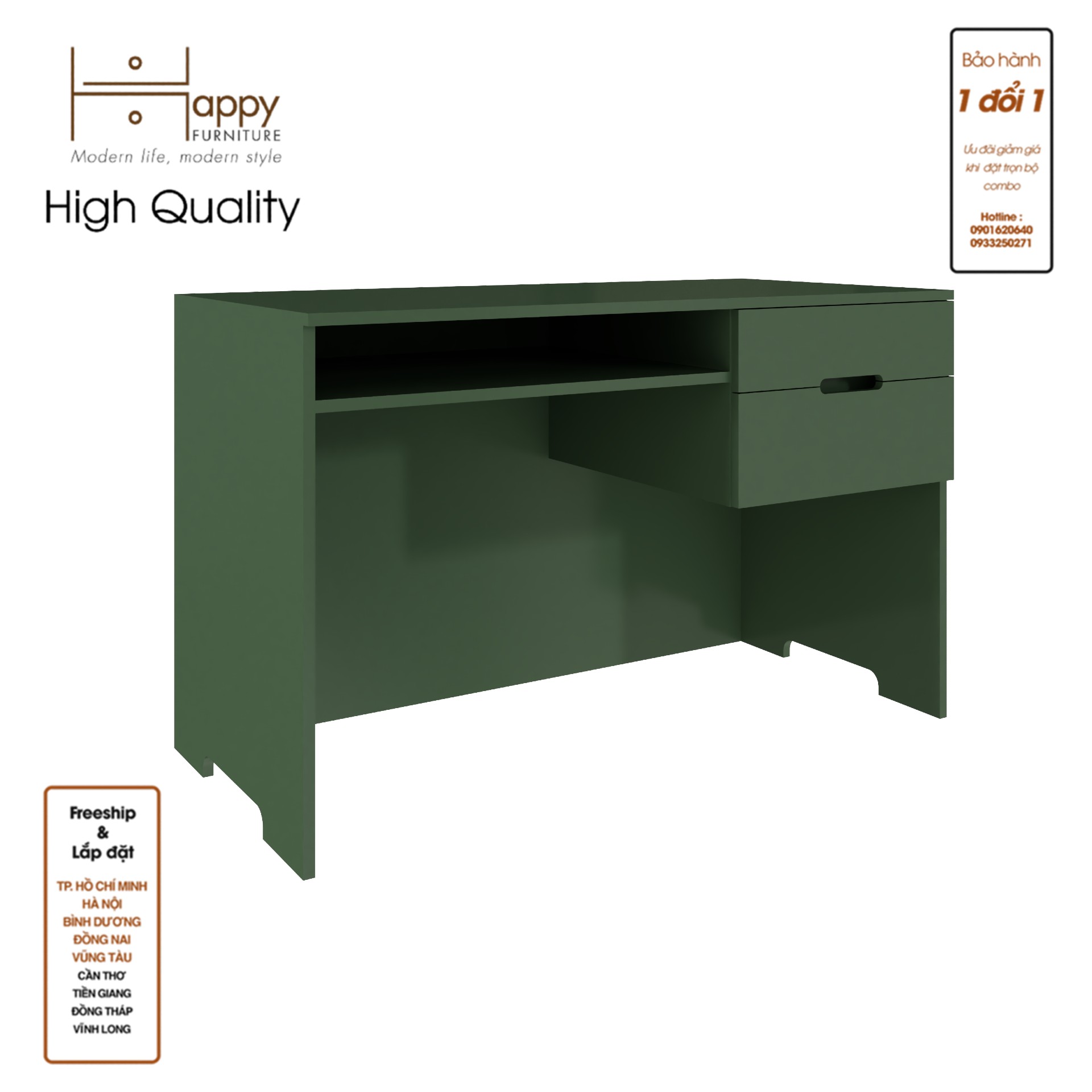 [Happy Home Furniture] MOLLY , Bàn làm việc 2 ngăn kéo, 120cm x 58cm x 75cm ( DxRxC), BAN_063