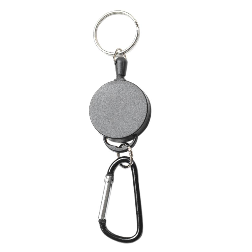 2 Pieces Retractable Key Chain Steel Reel Recoil Chain Key Ring Belt Clip