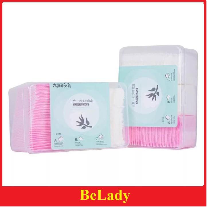 Hộp Bông Tẩy Trang 3 Trong 1