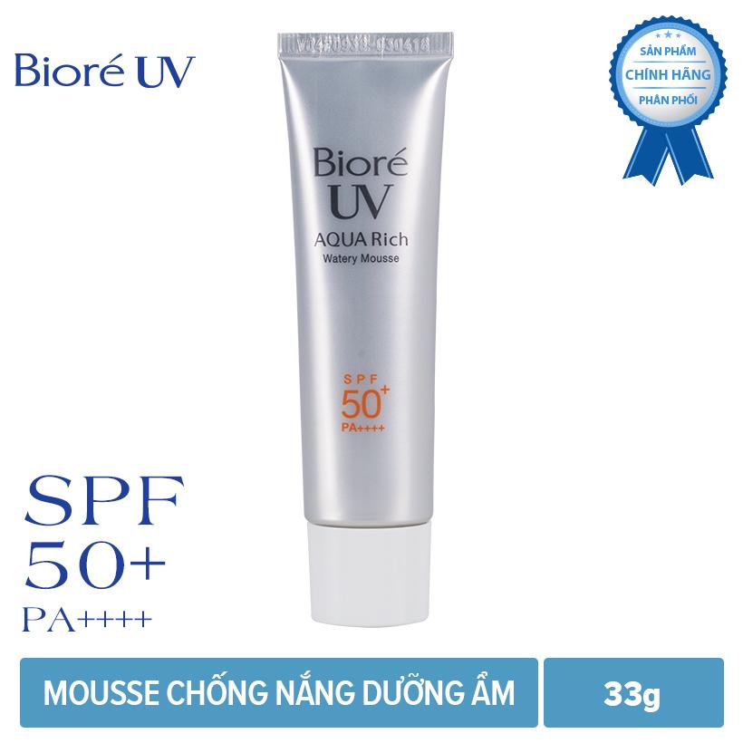 Mousse Chống Nắng Dưỡng Ẩm Biore UV Aqua Rich Watery Mousse (33g)