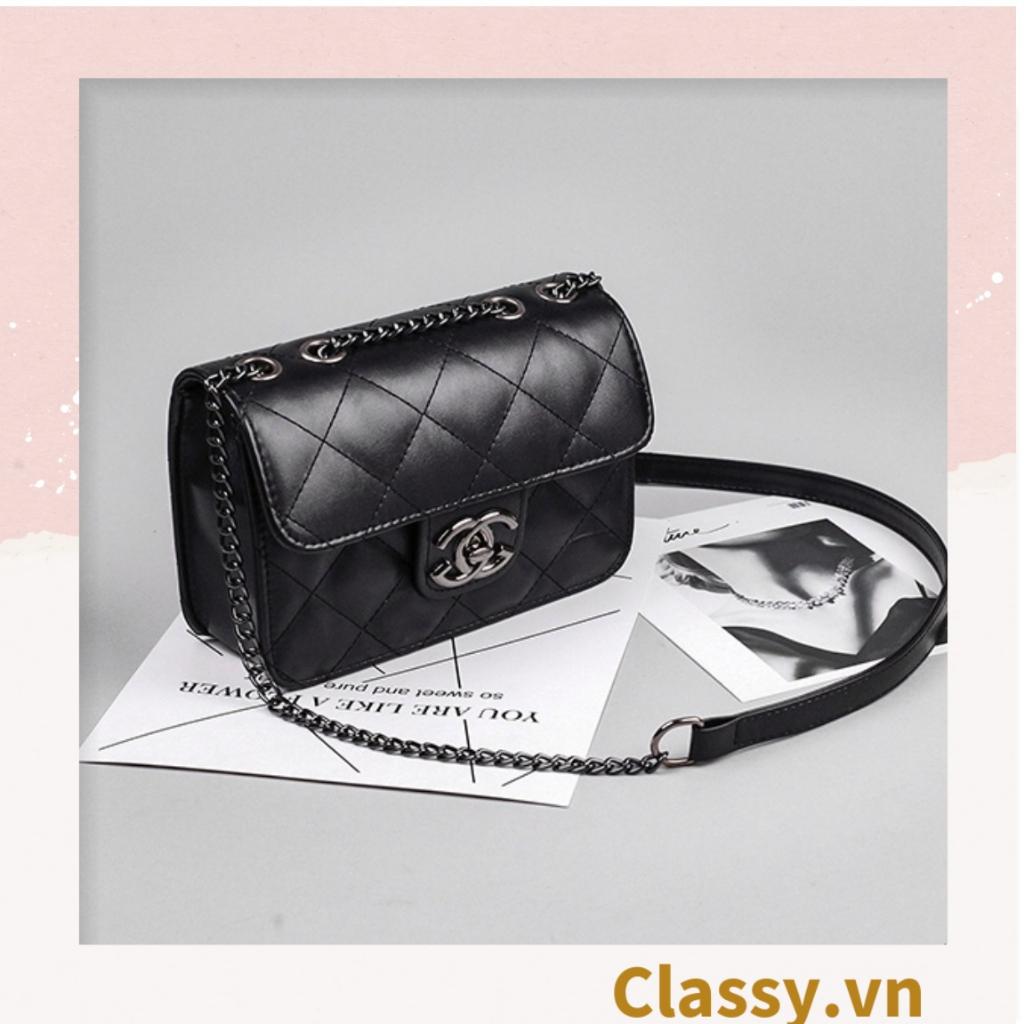 Túi đeo chéo Classy NỮ CLASSIC, HÌNH HỘP VUÔNG PHONG CÁCH HÀN SIÊU ĐẸP HOẠ TIẾT CHẦN Ô