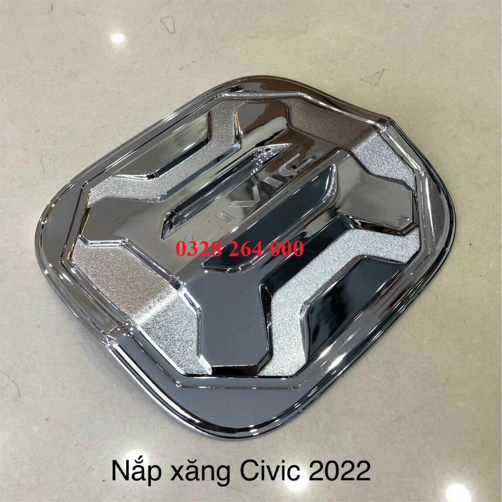 Ốp nắp bình xăng xe Honda Civic 2022 2023-Mẫu mạ crom cao cấp