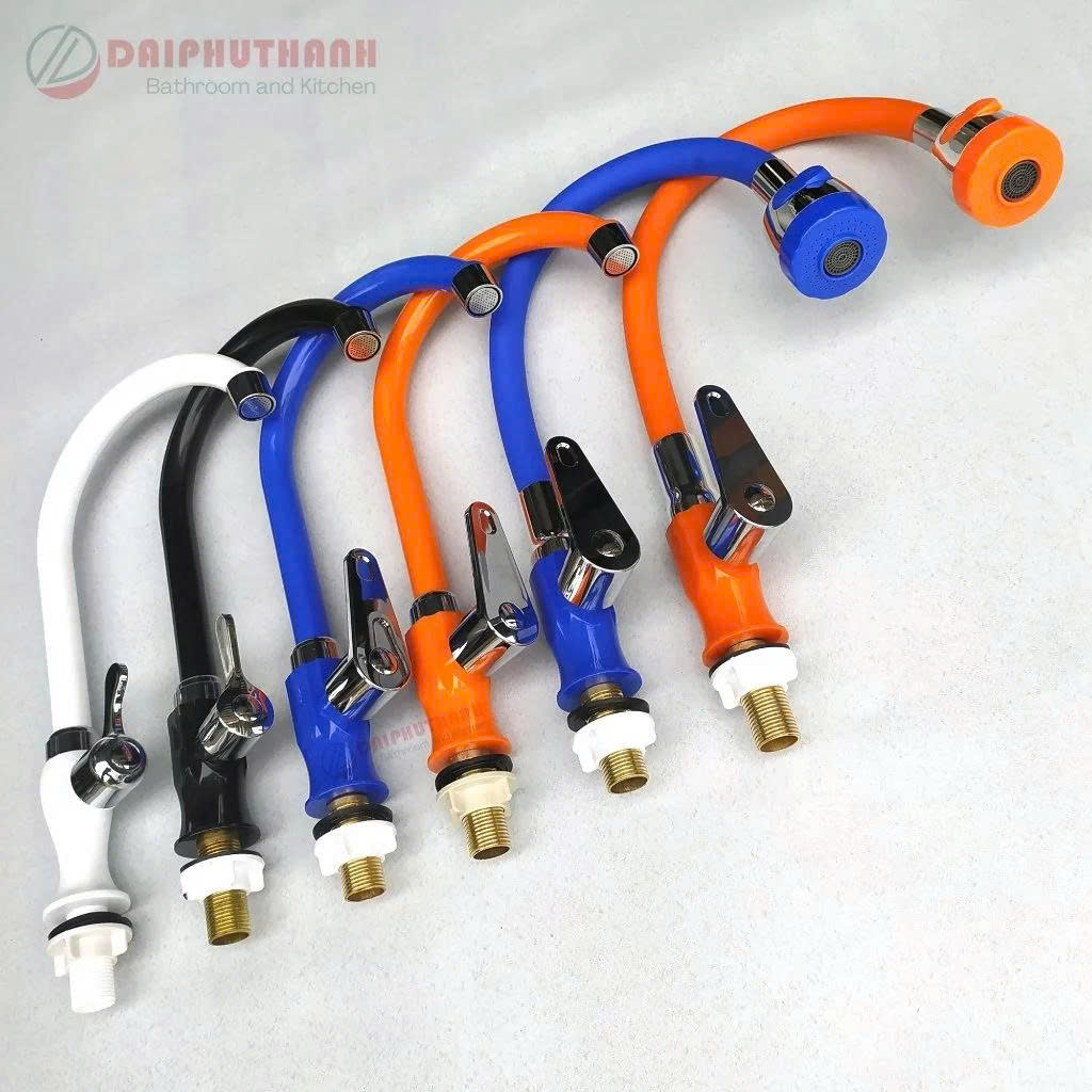 Vòi Rửa Chén Bát Nước Lạnh Tăng Áp 2 Chế Độ Xoay 360 Cần Bẻ - Vòi nhựa ABS giá sỉ nhiều màu