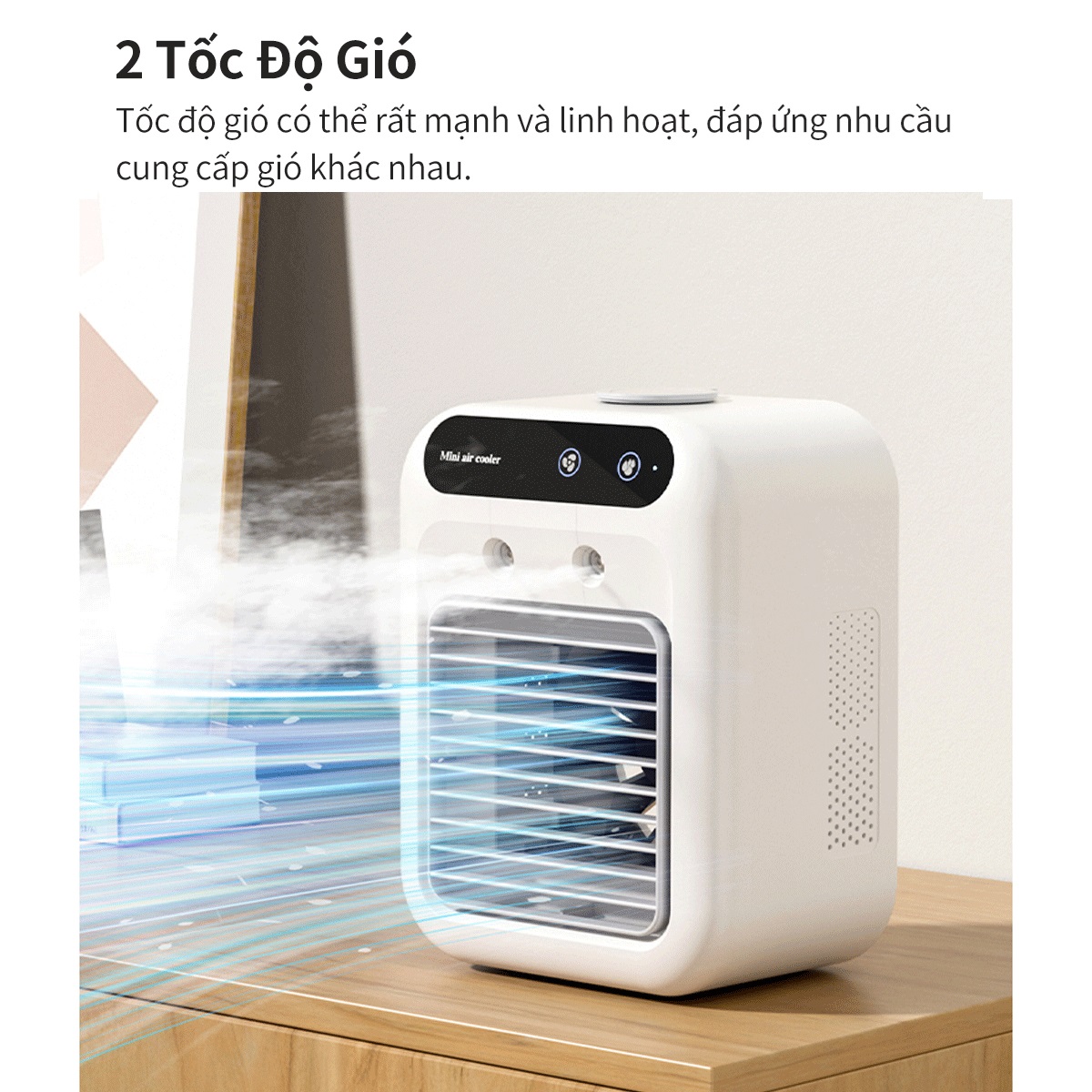 Quạt Phun Sương Tích Điện Điều Hòa Mini L7 Youpin 2 tốc độ gió, phun sương nén lạnh siêu mát, điều khiển cảm ứng, pin dung lượng lớn - Hàng chính hãng