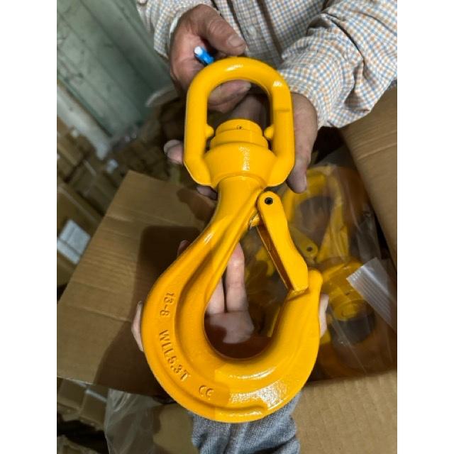 Móc Cẩu Xoay 360 Chống Xoắn Cáp - Móc Treo Palăng Có Vòng Bi, Chốt An Toàn Chịu Tải 1 Tấn - 5 Tấn