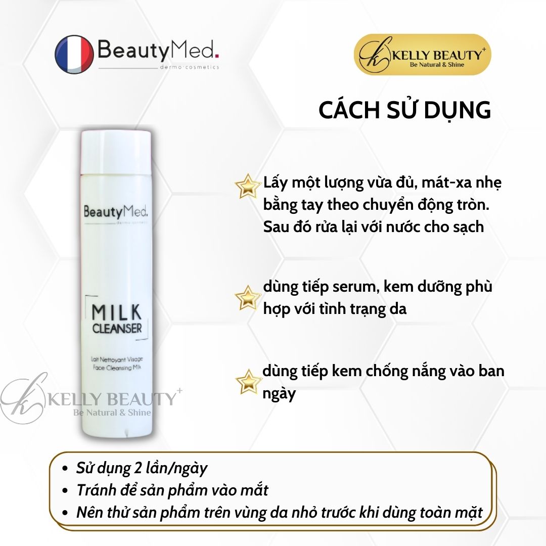 Sữa Rửa Mặt Cho Da Khô, Nhạy Cảm BeautyMed Milk Cleanser | Kelly Beauty
