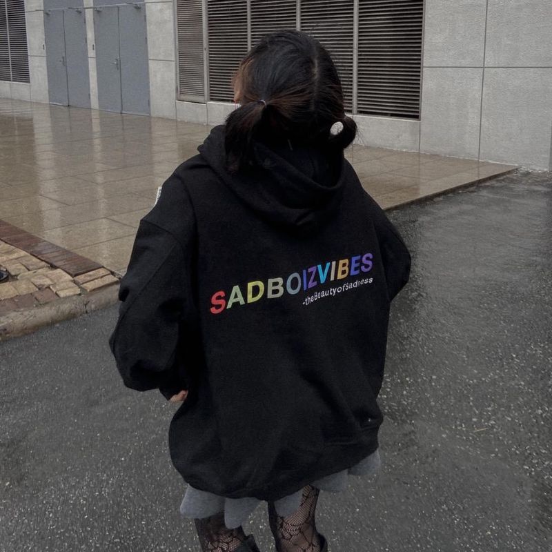 Áo hoodie Sadboizvibes zipper áo khoác dây kéo sad boiz form rộng nam nữ unisex - Gin Store