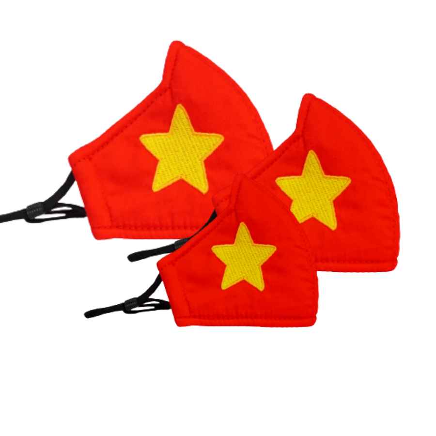 Khẩu trang Kissy cờ đỏ sao vàng size S - Tự Hào Việt Nam - Giao chuẩn mẫu, chuẩn size