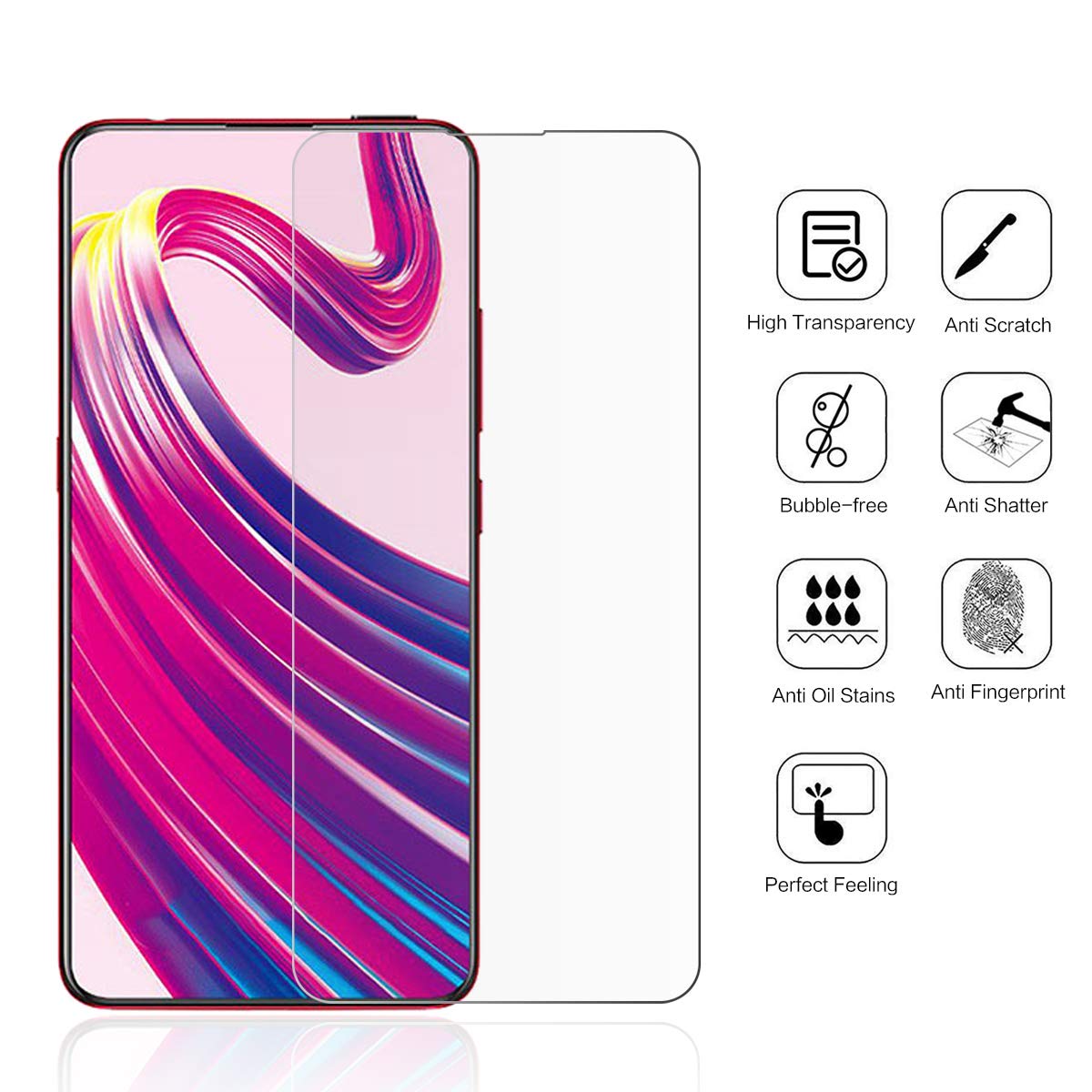 Miếng dán kính cường lực cho Vivo V15 - Hàng nhập khẩu