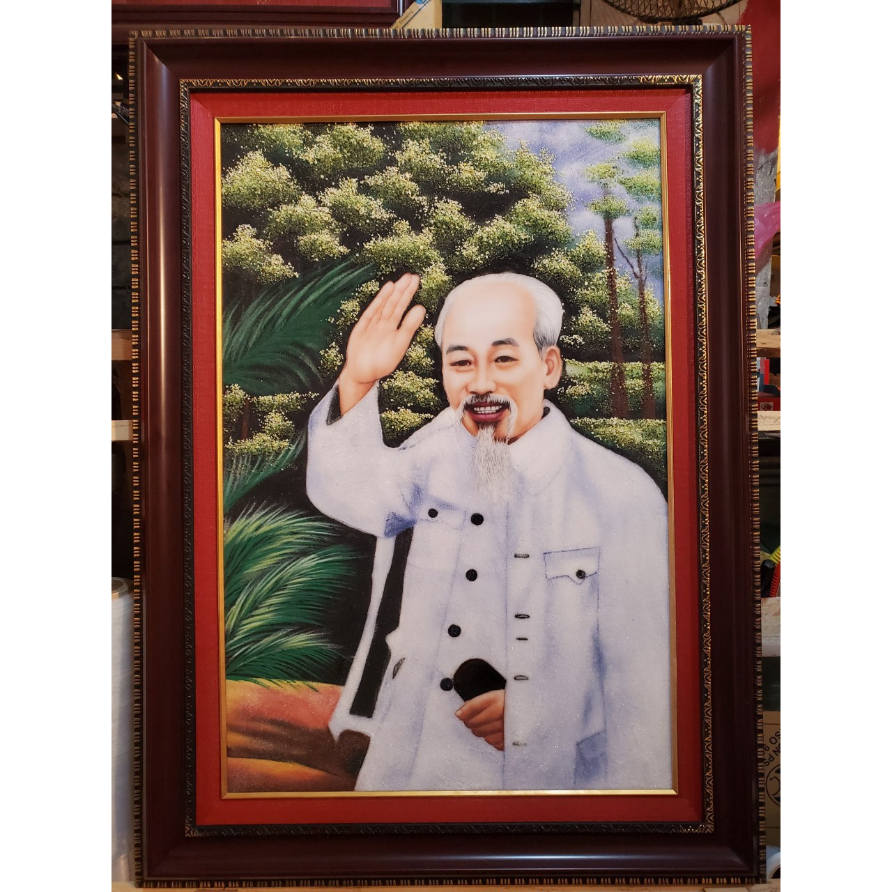 TRANH ĐÁ TỰ NHIÊN - BÁC HỒ CHÀO THÂN ÁI