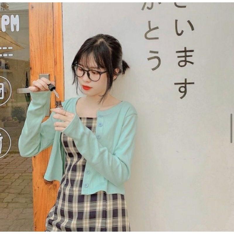 Áo Croptop nữ dài tay chất thun gân co dãn, thoáng mát phong cách Ulzzang Girl Hàn Quốc