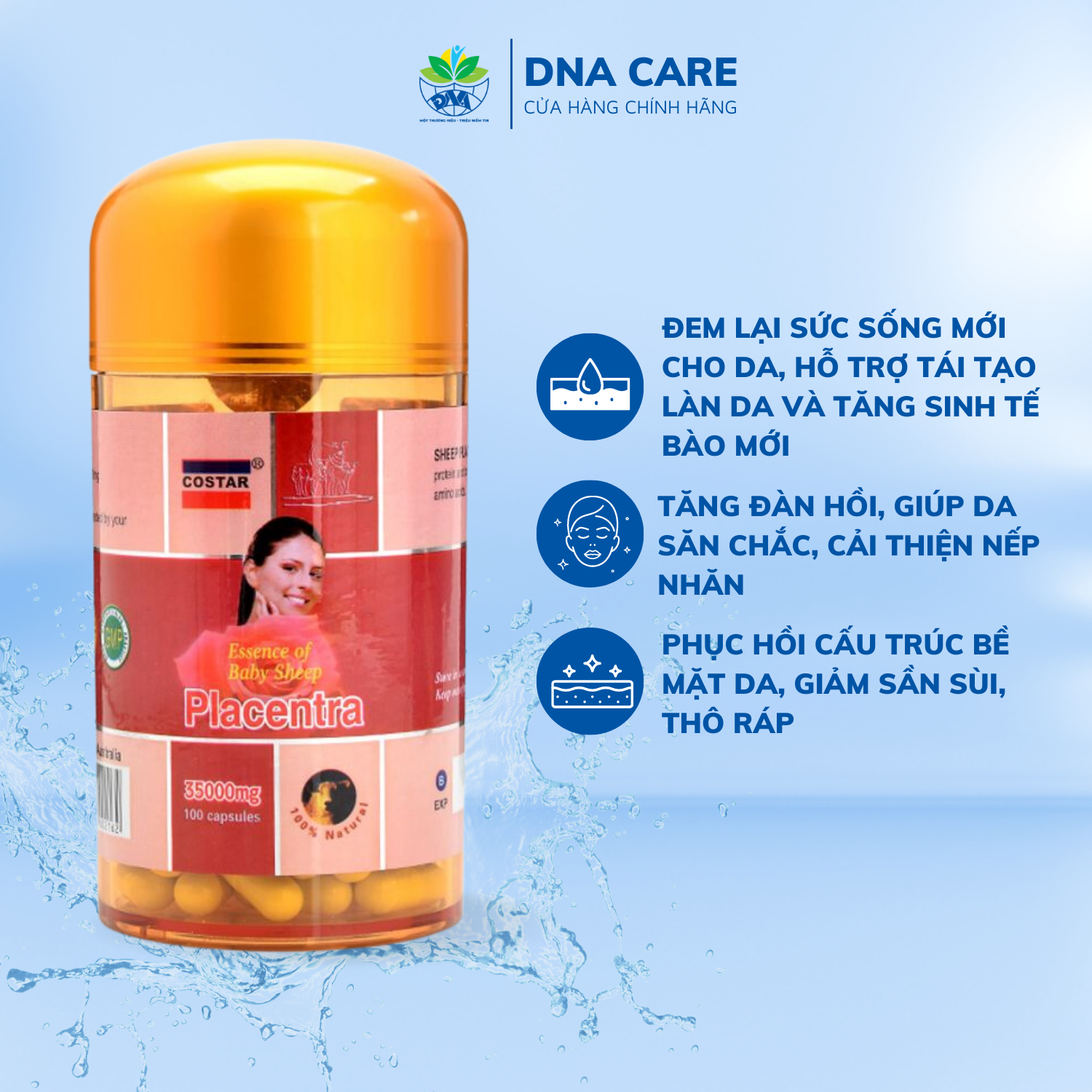 Viên uống nhau thai cừu Úc hộp 100 viên 35000mg