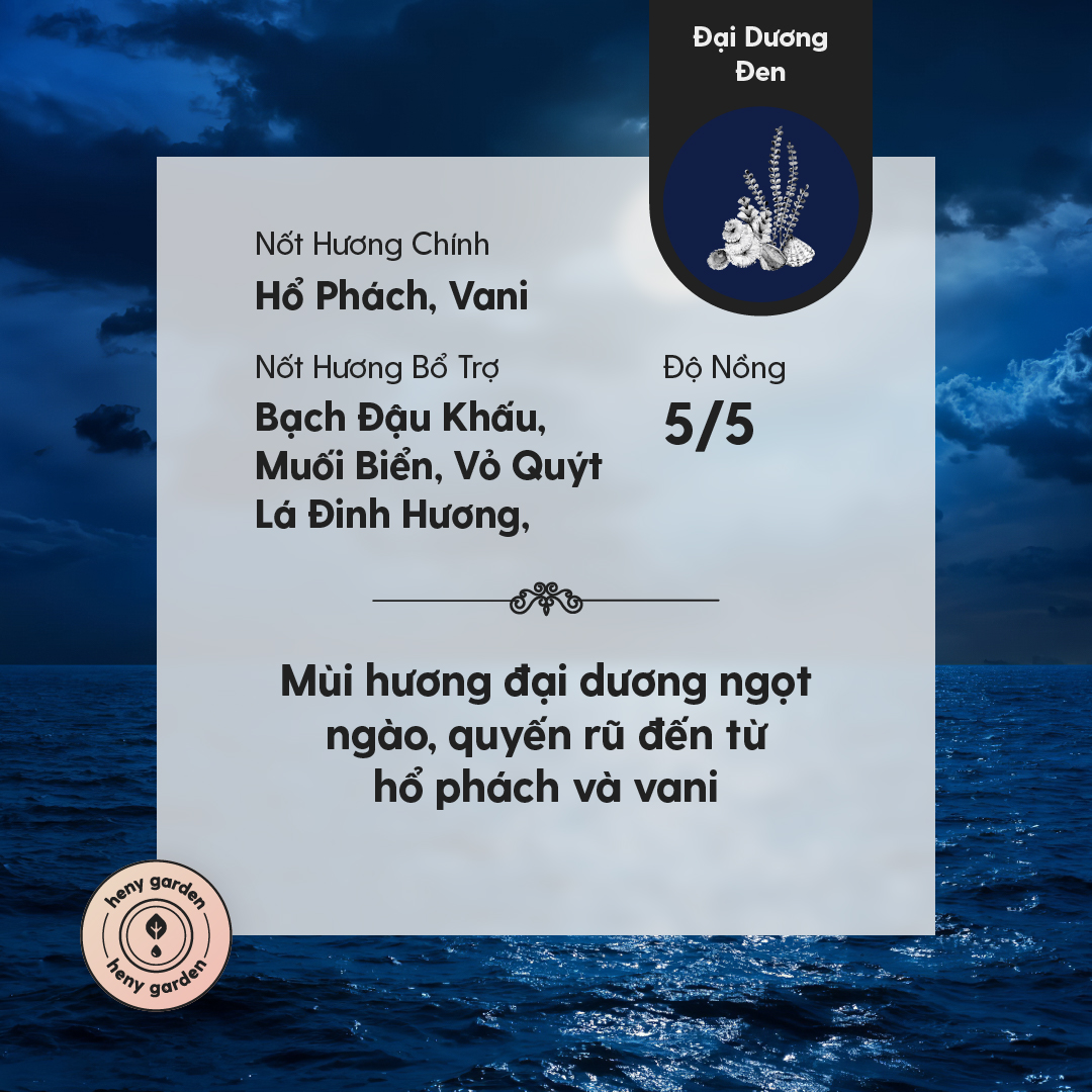 Tinh Dầu Thơm Black Ocean Heny Garden – Tinh Dầu Phối Hương Xông Phòng, Làm Nến Thơm Handmade, Giúp Giảm Stress & Khử Mùi Hiệu Quả – Tặng Mẫu Thử Tinh Dầu Với Mỗi Đơn Hàng
