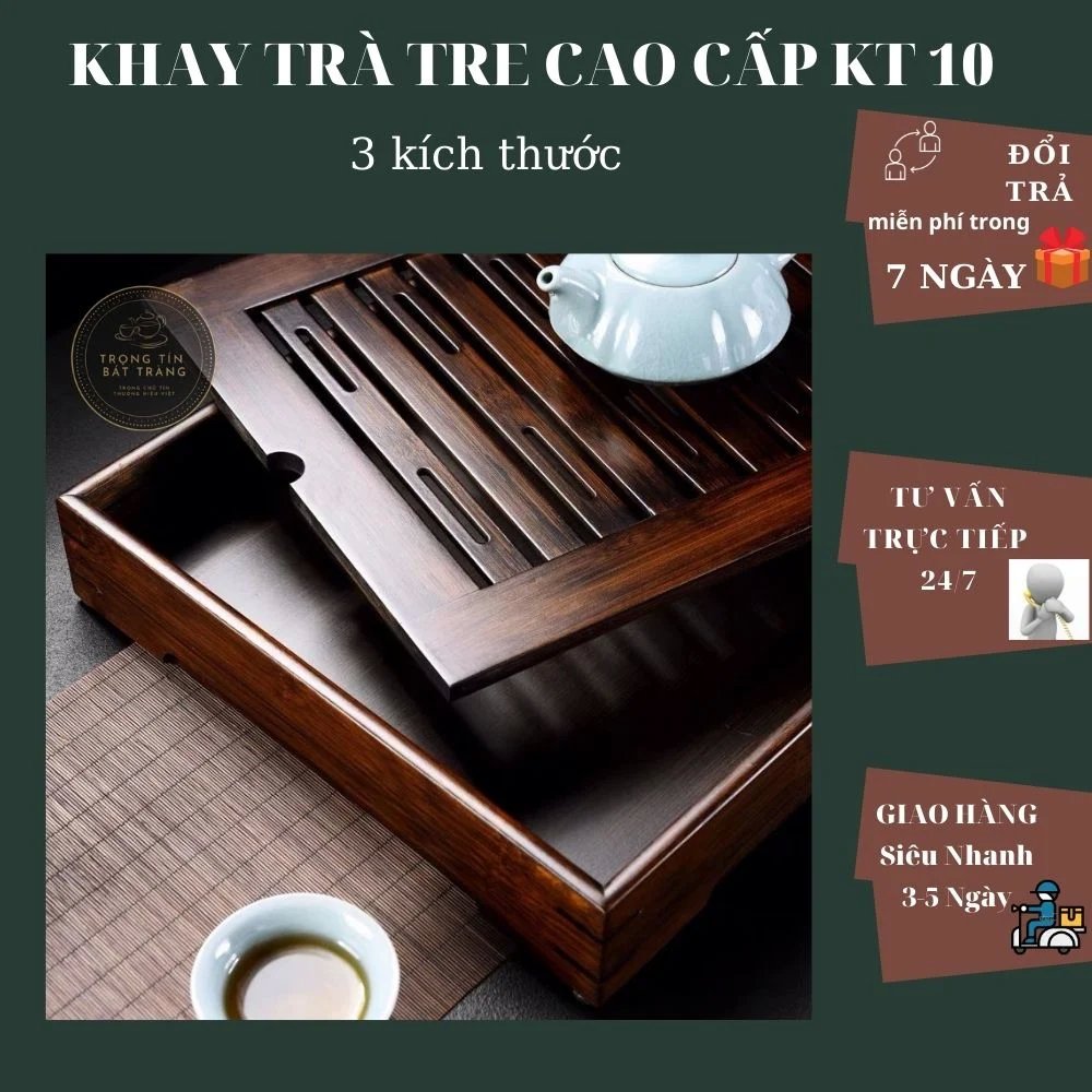 Khay Trà Tre Cao Cấp Chữ Nhật KT 10