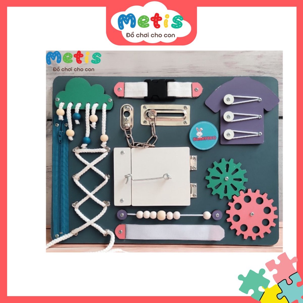 Bảng bận rộn hình chữ nhật size nhỏ Busy Board - Đồ chơi giúp bé giải trí phát triền tư duy - Metis đồ chơi cho con
