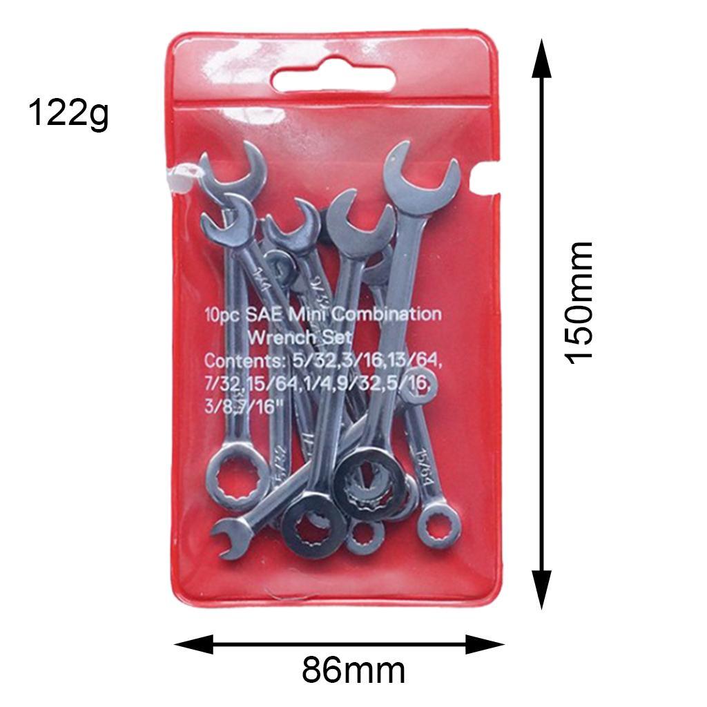 20 Pieces Mini Polished Ratchet Combination Spanner Wrench Set Flexible Head