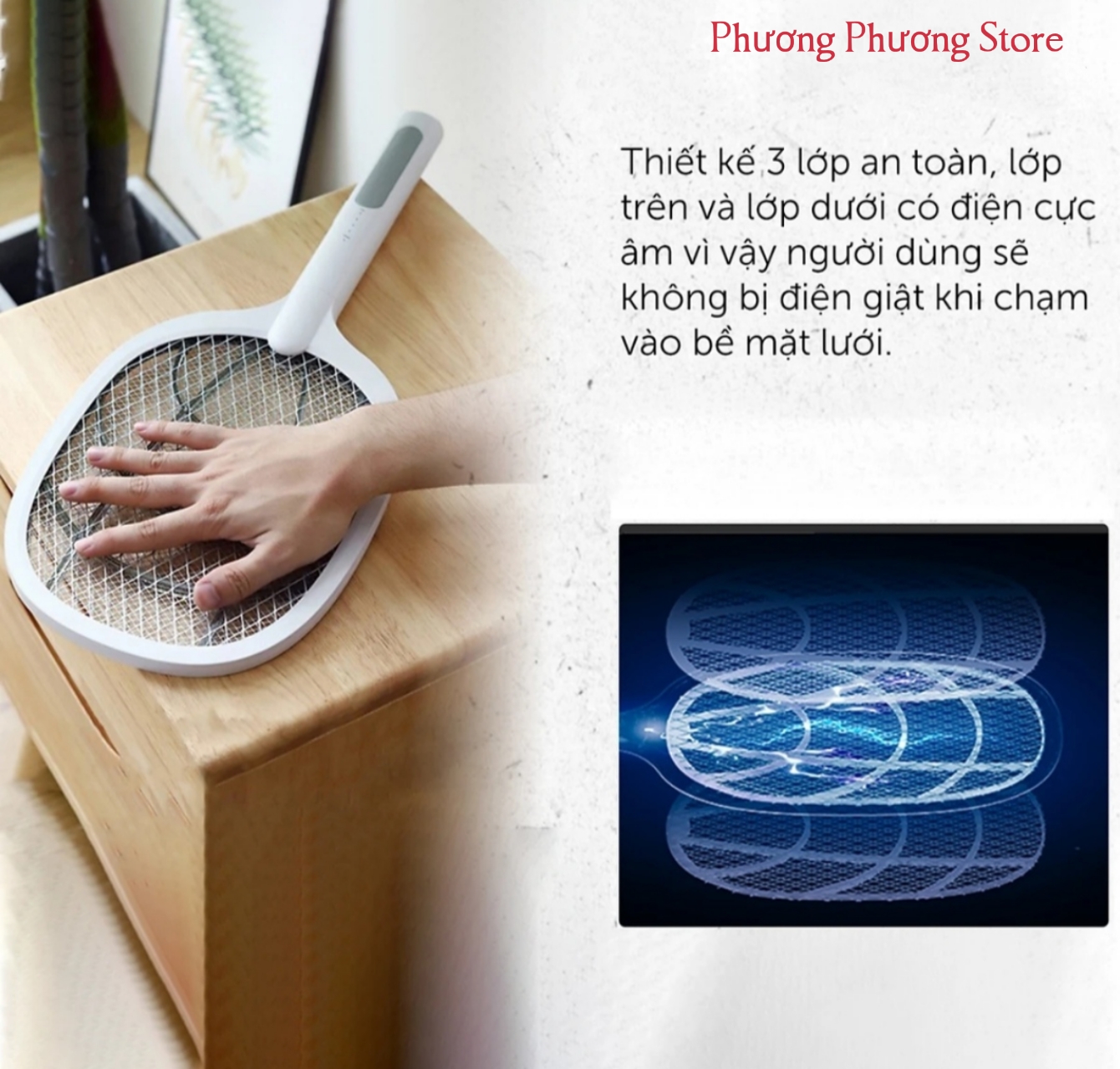 Vợt Muỗi Thông Minh 3 Trong 1 Tích Hợp Vợt Bắt Muỗi, Bẫy Muỗi và Đèn Ngủ Siêu Tiện Lợi, An Toàn Giúp Bảo Vệ Sức Khẻo &amp; Giấc Ngủ Gia Đình Bạn