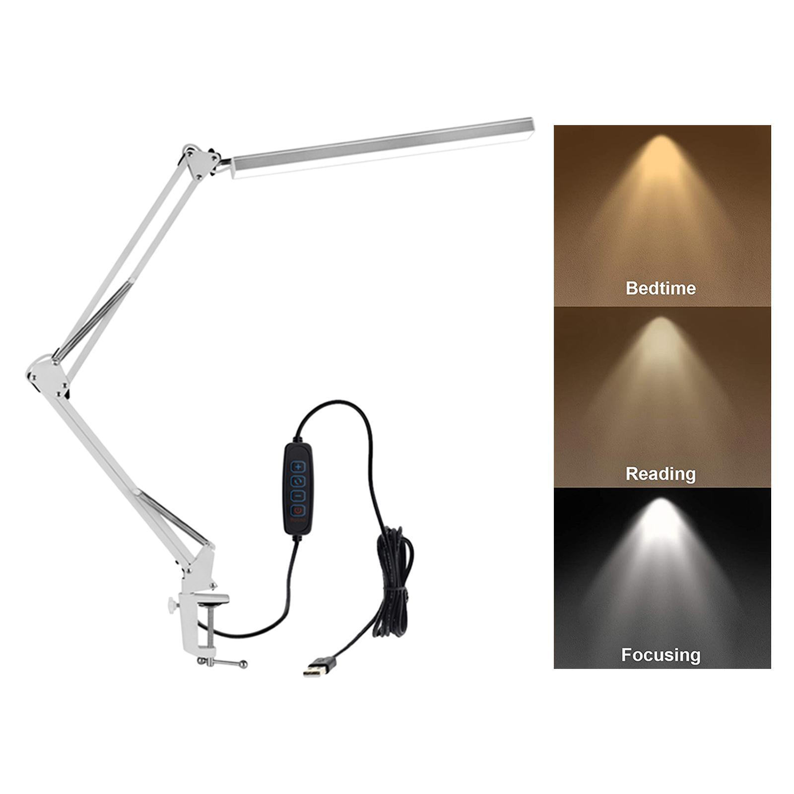 Folding Eye Protection LED Desk Lamp with Clip Creative Bedside Long Arm Desk Light
