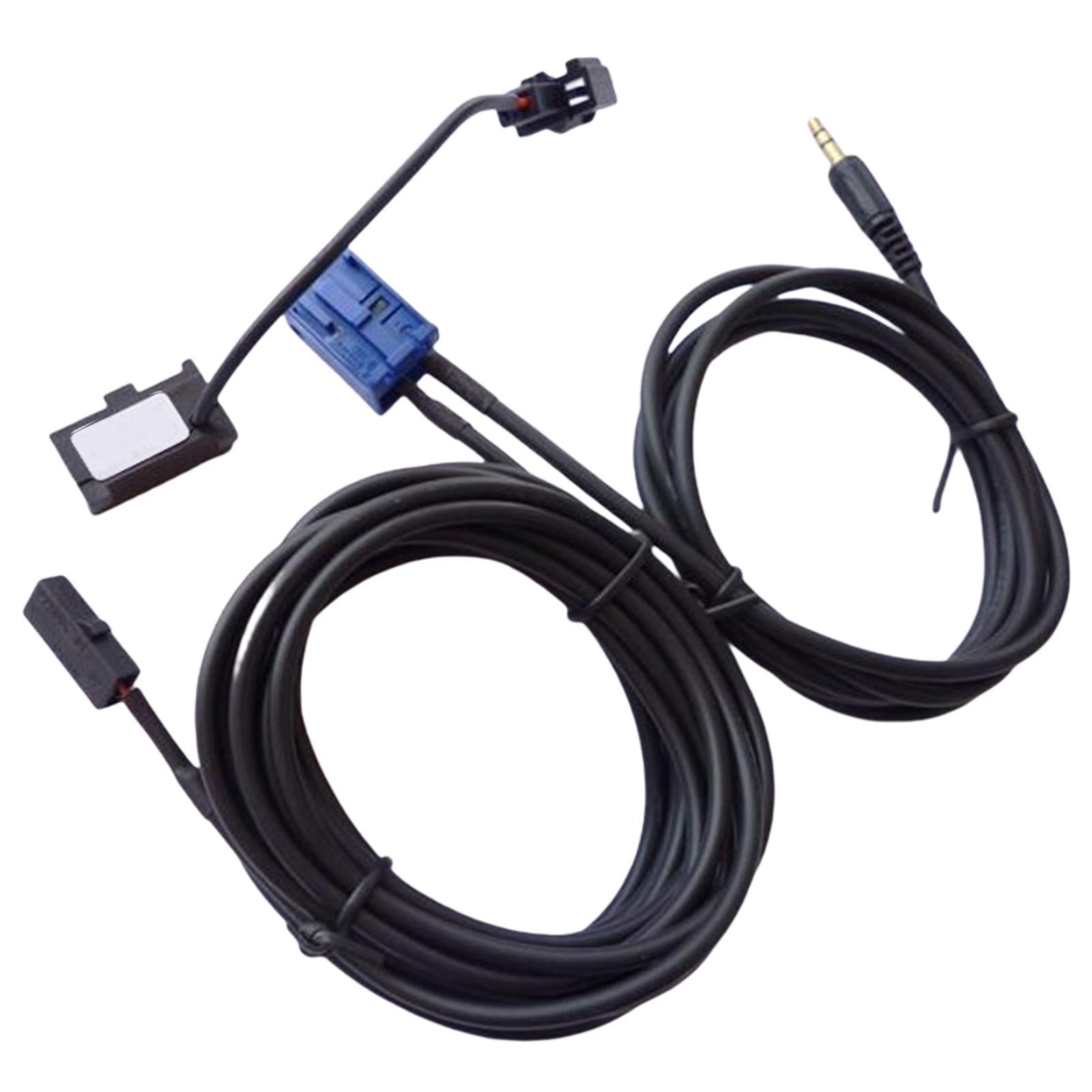 Car 3.5mm AUX Cable with Mic MP3 Audio Adapter Fit for 307