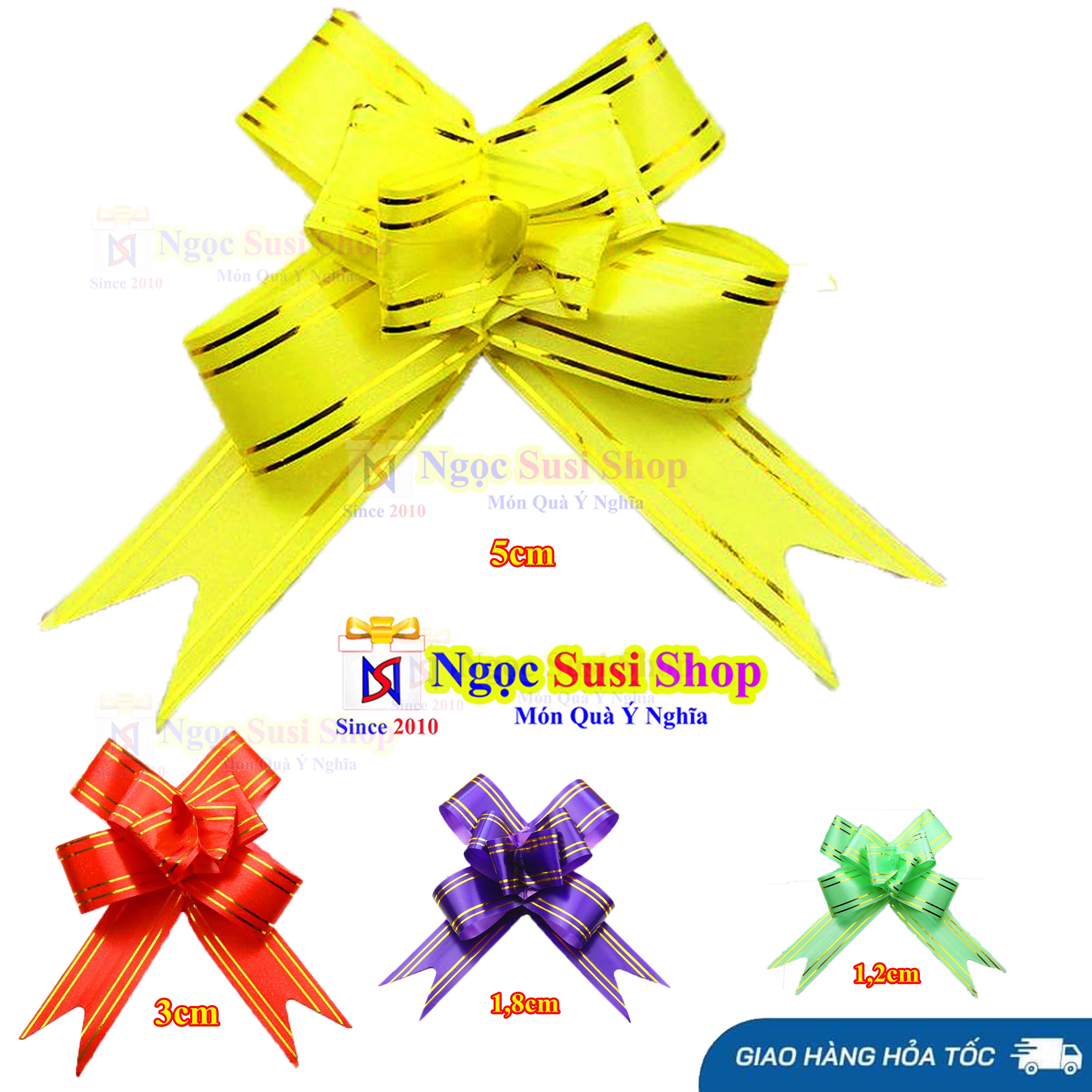 NƠ RÚT GÓI QUÀ 5CM DÀI 71CM TRANG TRÍ HỘP QUÀ GIỎ QUÀ