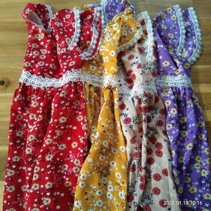 Váy hoa bé gái Đầm lụa hoa nhí phối ren dễ thương