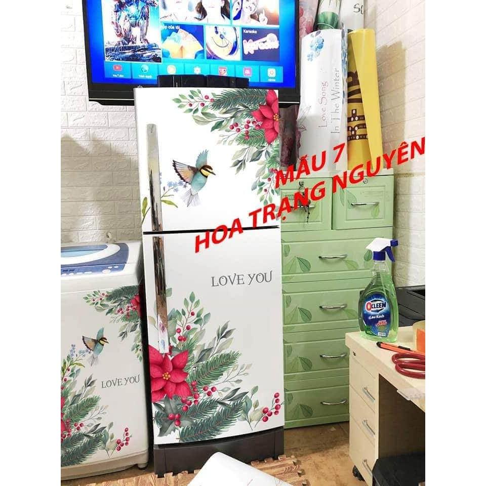 Miếng dán tủ lạnh decal 3D mẫu hoa sang chảnh