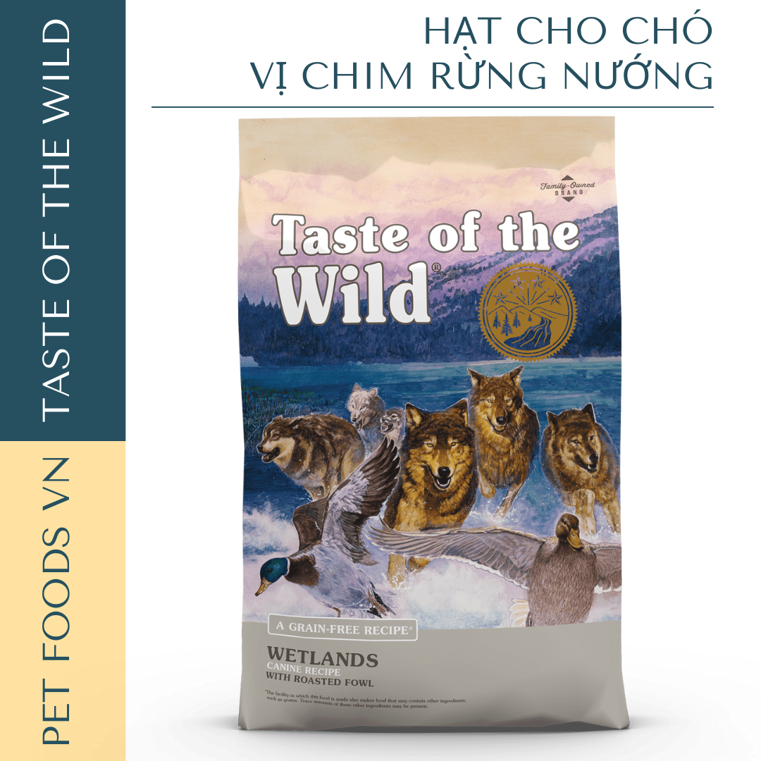 Hạt cho chó TASTE OF THE WILD Wetlands vị Chim Rừng Nướng