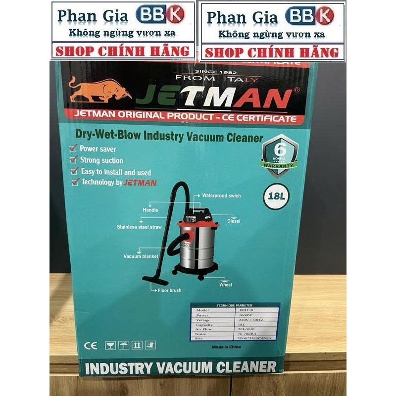 [chính hãƞg] Máy hút bụi KHÔ ƯỚT JETMAN 18L CÔNG SUẤT 1600W, CÓ CHỨC NĂNG THỔI, 100% DÂY ĐỒNG