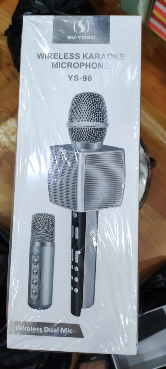 MIC KARAOKE KHÔNG DÂY BLOOTOTH YS 98 - MIC CAO CẤP - ÂM THANH SỐNG ĐỘNG - LIVESTREAM - THU ÂM - THẺ NHỚ