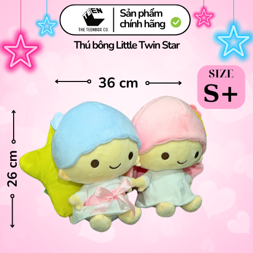 Thú bông Little Twin Star S+,  Gấu Bông Sanrio Chính Hãng, Quà tặng đáng yêu, Sản phẩm chính hãng, Phân phối bởi Teenbox