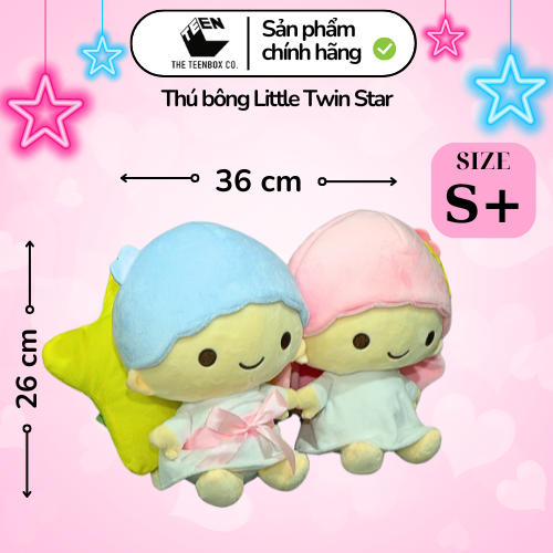 Thú bông Little Twin Star S+, Gấu Bông Sanrio Chính Hãng, Quà tặng đáng yêu, Sản phẩm chính hãng, Phân phối bởi Teenbox