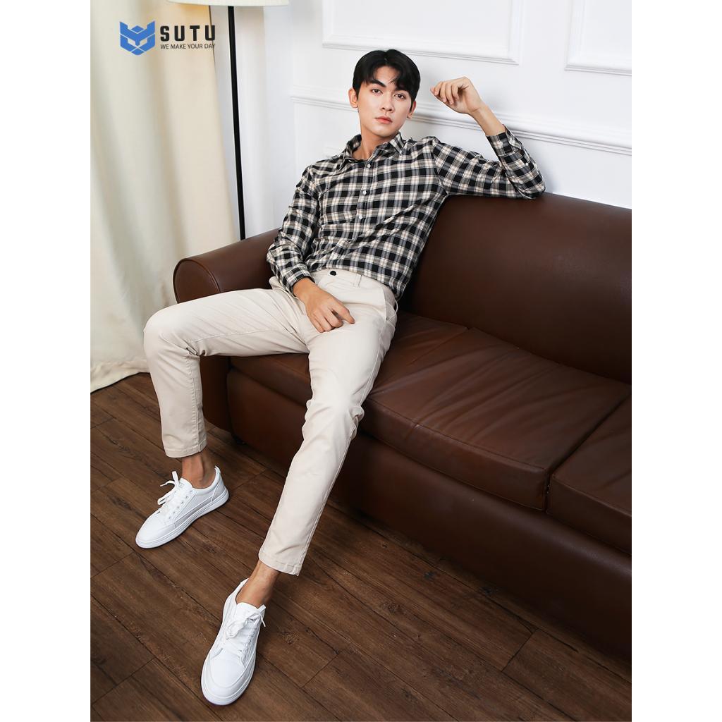 Quần Dài Kaki Ống Suông Nam Cao Cấp SUTU BRAND Chất Dày Đứng Form Kiểu Dáng Trẻ Trung Chất Liệu Co Giãn Tốt | Q0BDE9 - Nâu