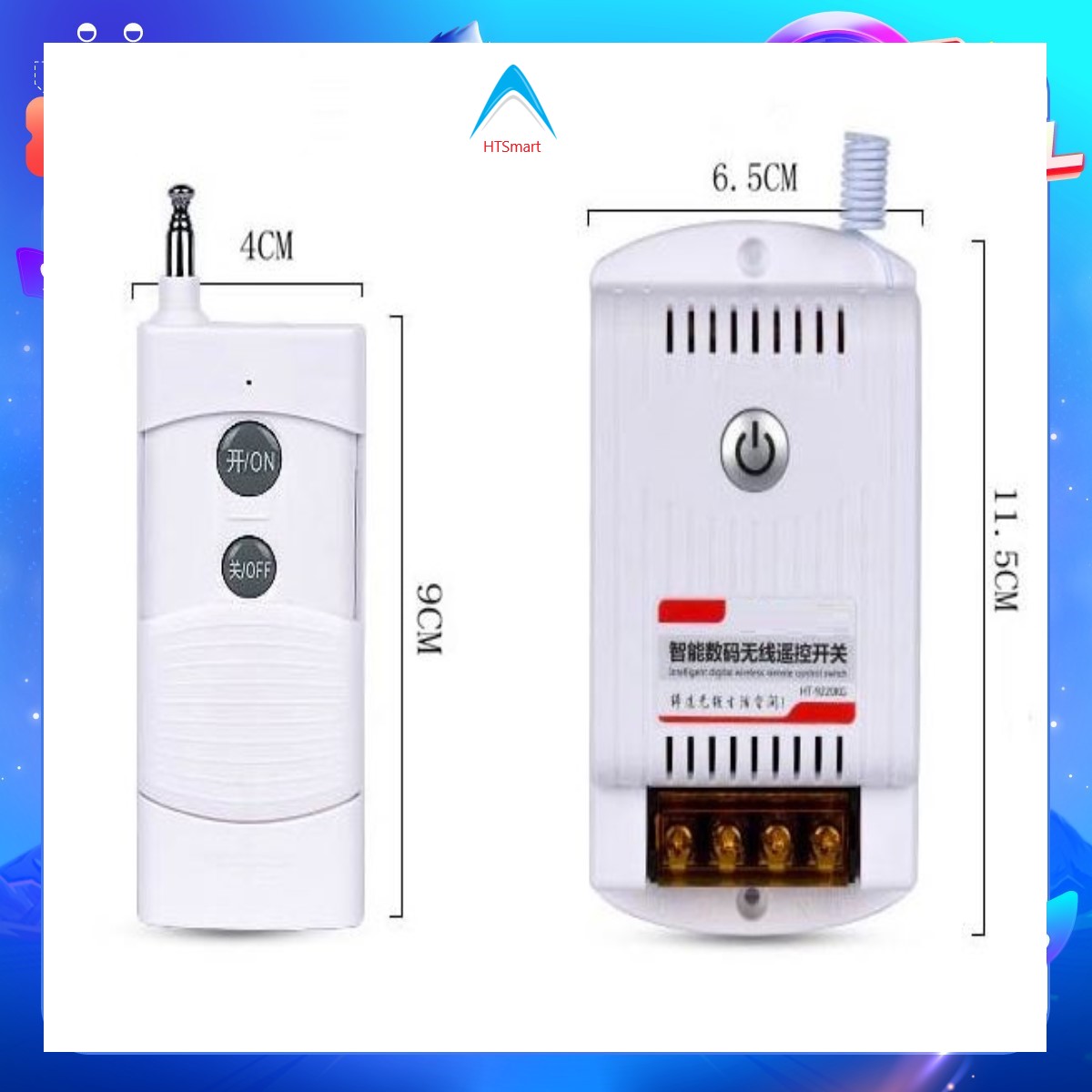 Công tắc điều khiển từ xa 1Km 9220KB 30A/220V bật tắt máy bơm động cơ công suất lớn có chứ năng học lệnh ổ cắm điều khiển từ xa công tắc không dây công tắc điện thông minh