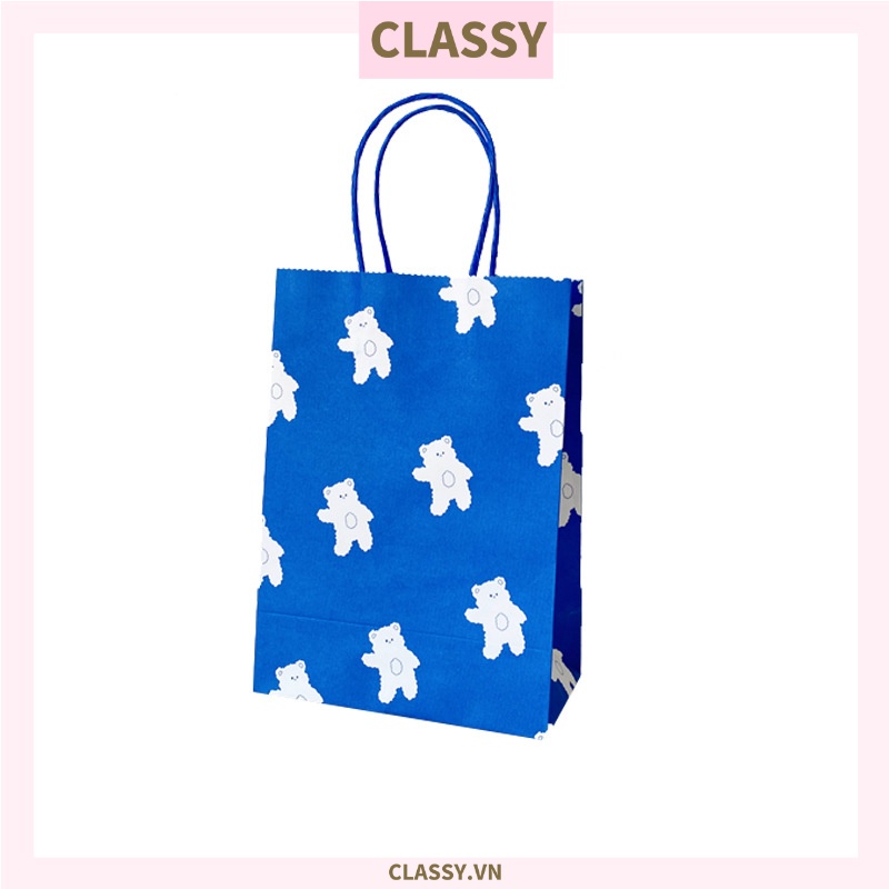 Túi giấy Classy quai xách Classy chú gấu màu xanh dương Q1350