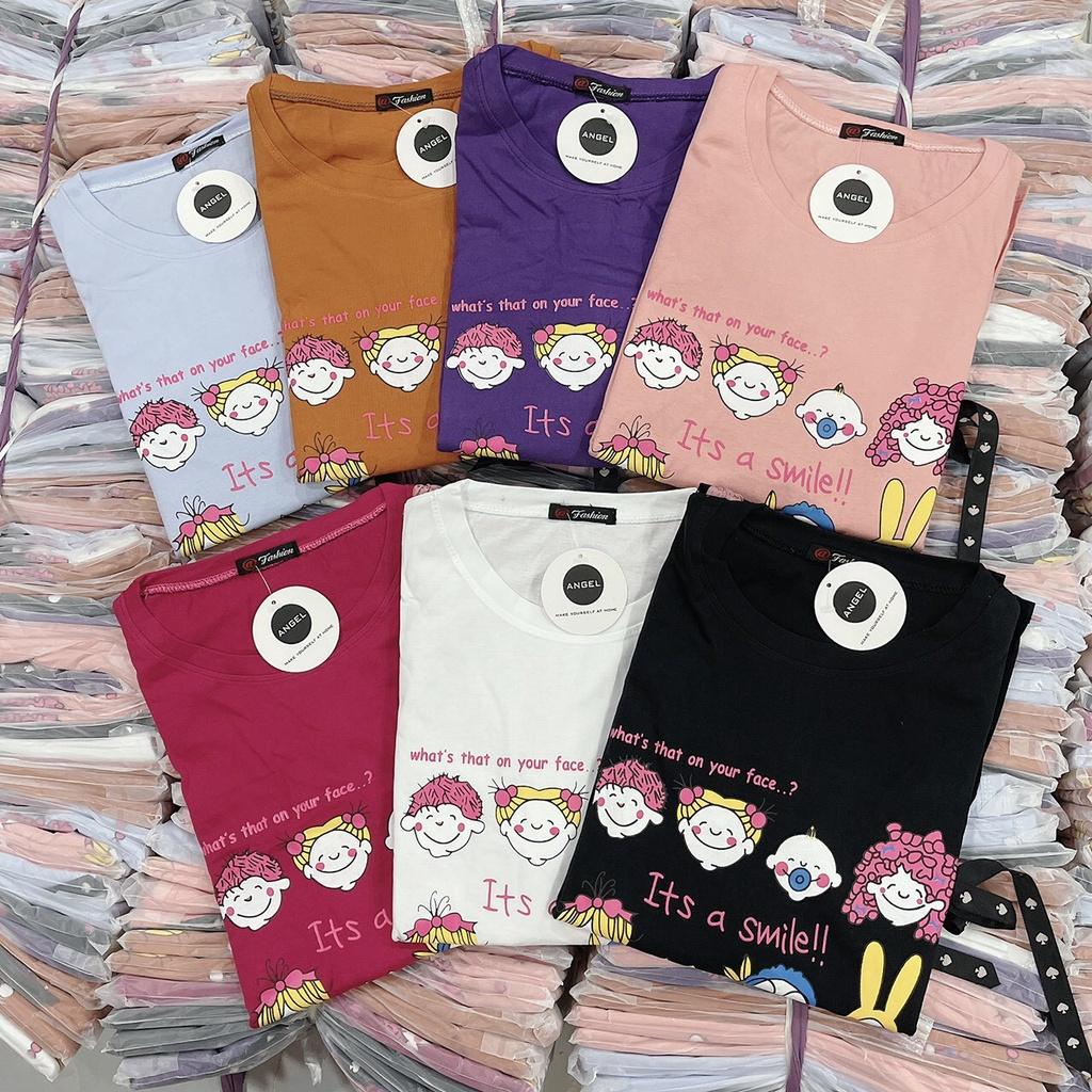 Bộ thun cotton quần đùi - Freesize: Dưới 58kg