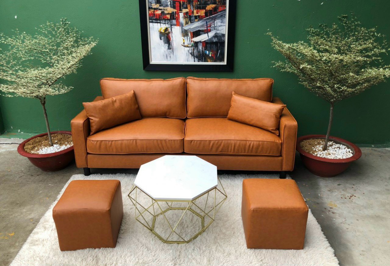 (TẶNG KÈM 2 ĐÔN ) - Sofa băng da Vintage Juno Sofa kích thước 1m8 nhiều màu lựa chọn