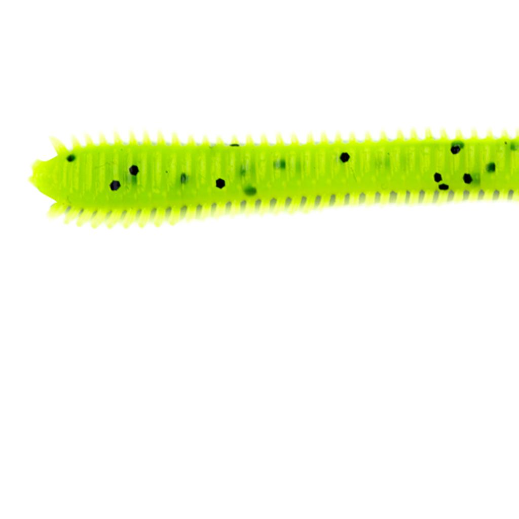 8pcs Lifelike Soft PVC Ribbed Worm Fishing Lures Grub Jig Head Baits 11cm