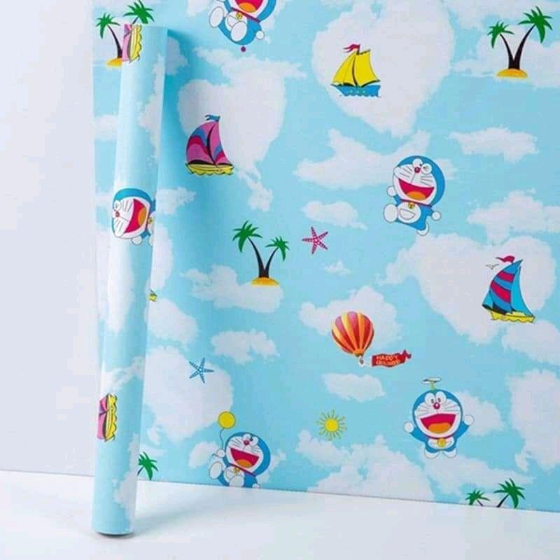 . 10 mét giấy dán tường Đoremon,kitty, họa tiết... có sẵn keo khổ 45cm