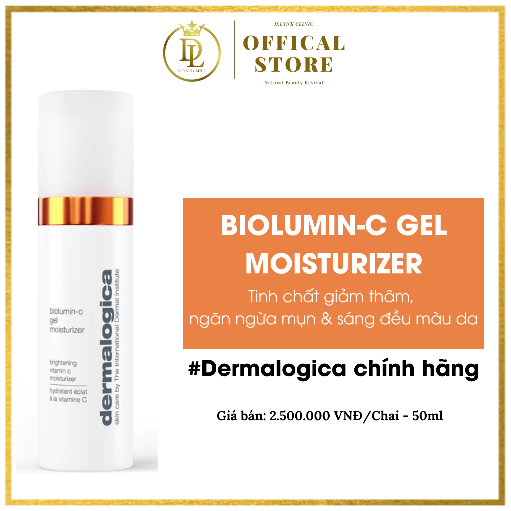 [HCM] Tinh chất giảm thâm,  ngăn ngừa mụn &amp; sáng đều màu da Dermalogica BIOLUMIN-C GEL MOISTURIZER