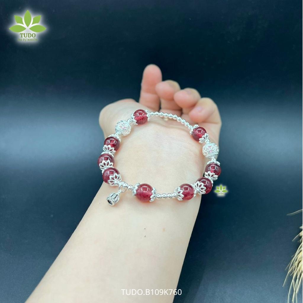 Vòng Tay Nữ Đẹp - Vòng Phong Thủy Mệnh Hỏa Thổ TUDO B109K760 VCBTADH Charm Bạc Vương Miện